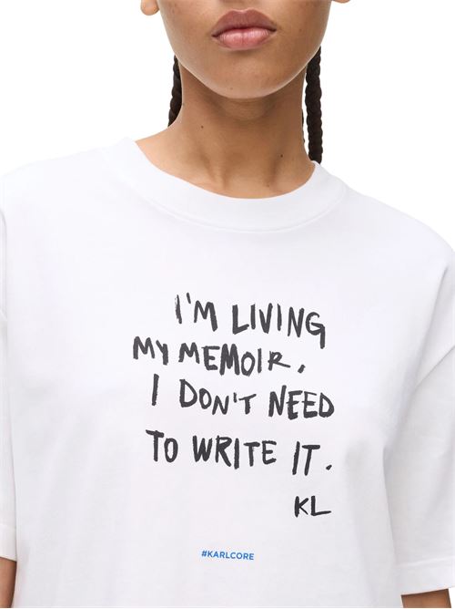 T-shirt bianca in cotone Karl Lagerfeld jeans | A4W17009100